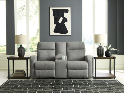 Orange Furniture Outlet - Ashley Furniture - Gauntlet Living Room - DBL Rec Loveseat w/Console / Sterling - PC4220494