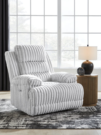 Orange Furniture Outlet - Ashley Furniture - Rhines Falls Living Room - Zero Wall Power Recliner / Alloy - PC4280406