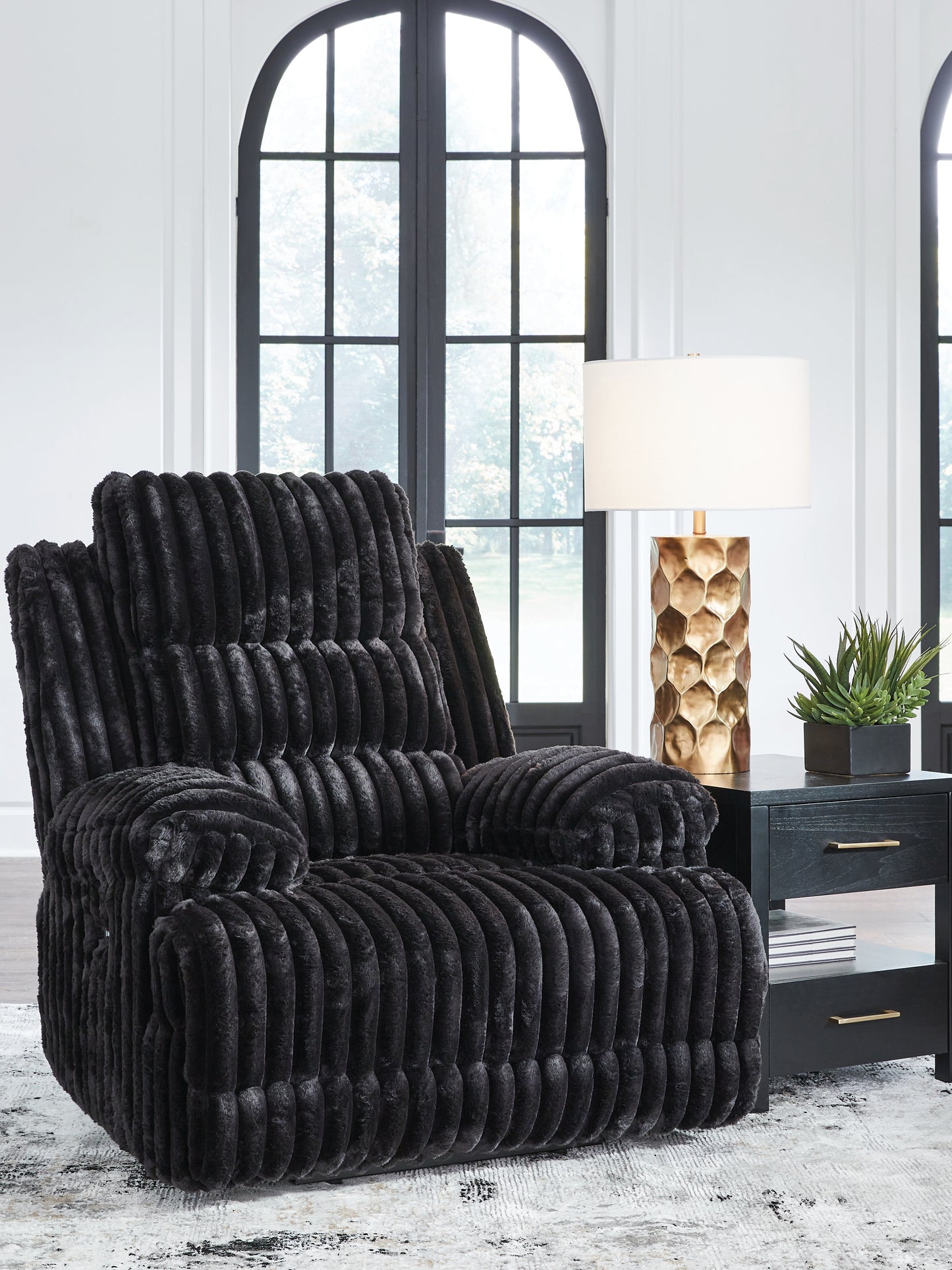 Orange Furniture Outlet - Ashley Furniture - Rhine Falls Living Room - Zero Wall Power Recliner / Onyx - PC4280506