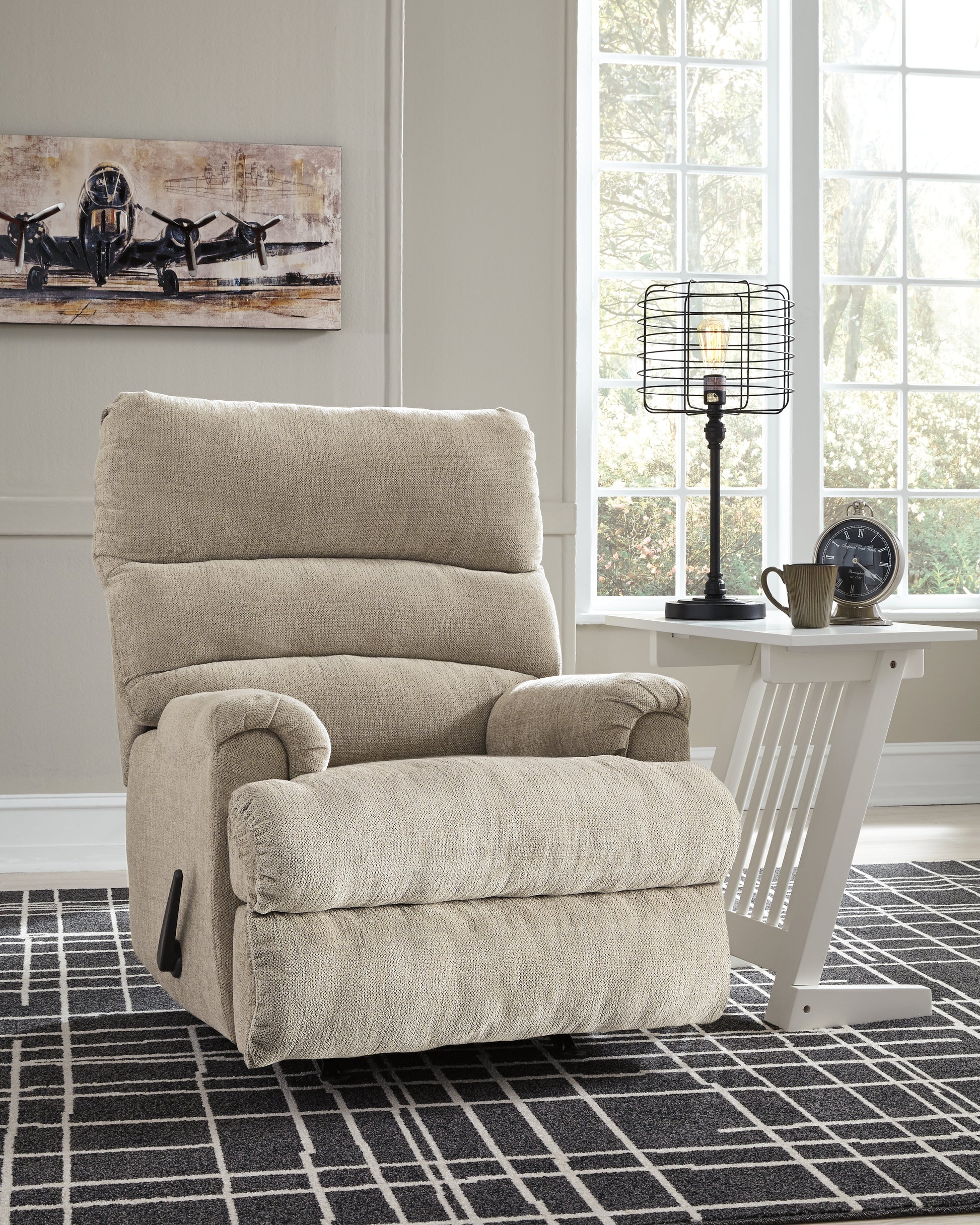 Orange Furniture Outlet - Ashley Furniture - Man Fort Living Room - Rocker Recliner / Graphite - 4660525