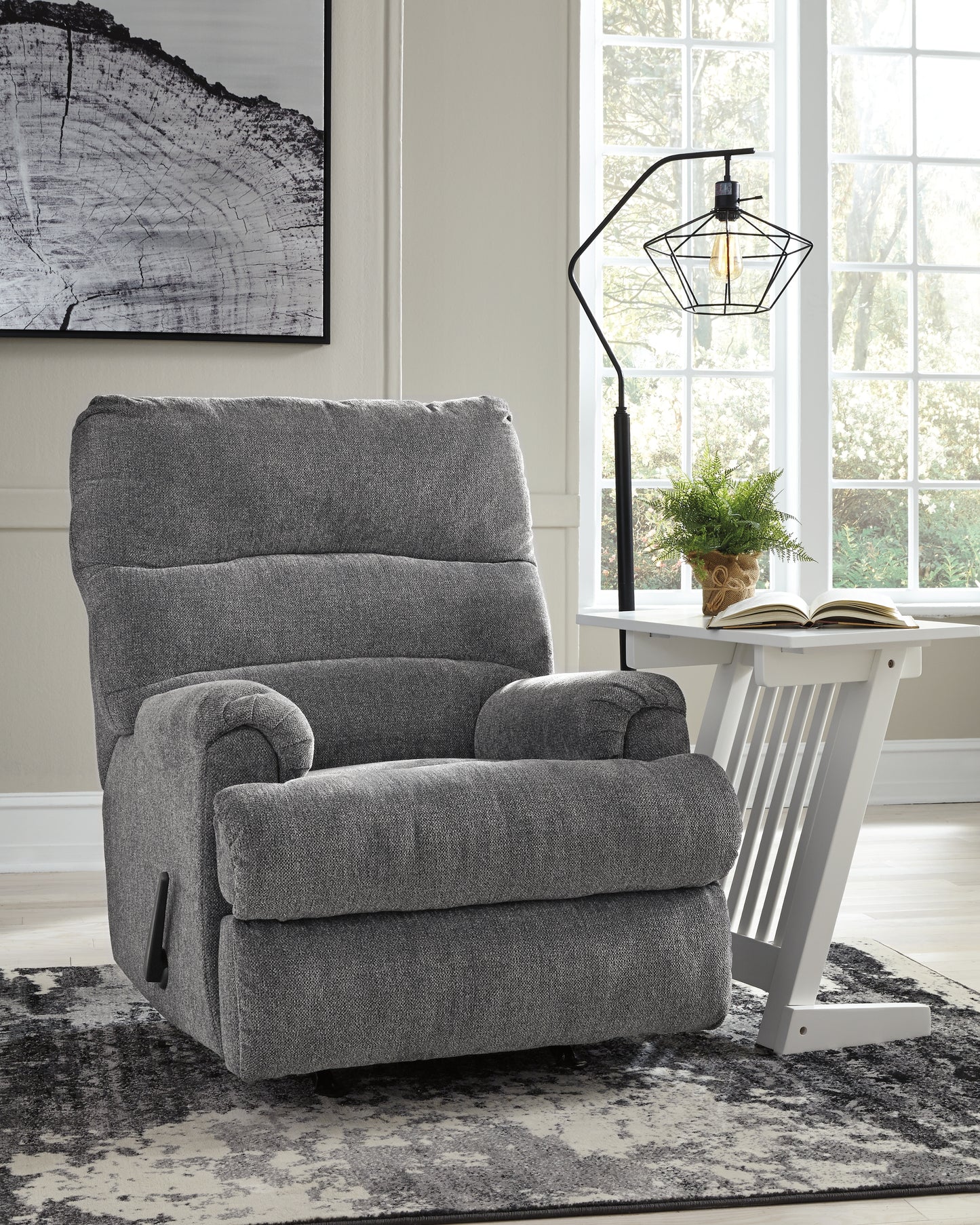 Orange Furniture Outlet - Ashley Furniture - Man Fort Living Room - Rocker Recliner / Graphite - 4660525