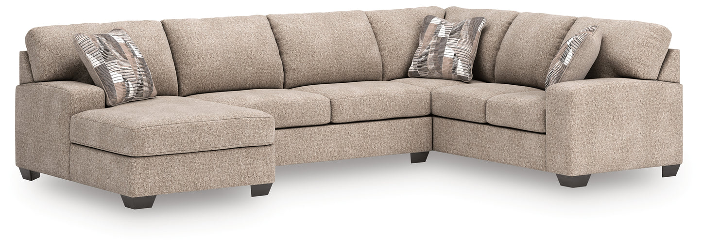 Orange Furniture Outlet - Ashley Furniture - Newellen Sectional - RAF 3-Piece Sectional with Chaise / Hemp - 48404S1