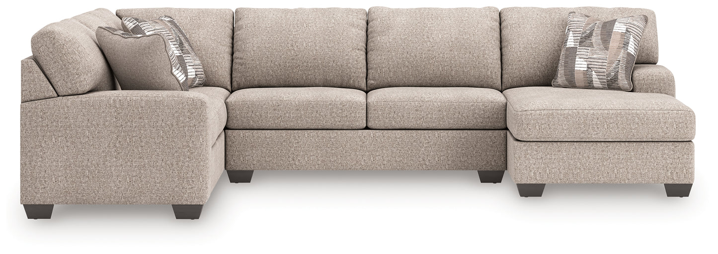Orange Furniture Outlet - Ashley Furniture - Newellen Sectional - LAF 3-Piece Sleeper Sectional with Chaise / Hemp - 48404S6