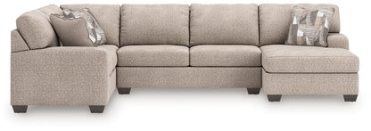 Orange Furniture Outlet - Ashley Furniture - Newellen Sectional - LAF 3-Piece Sleeper Sectional with Chaise / Hemp - 48404S6