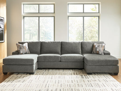 Orange Furniture Outlet - Ashley Furniture - Revenna Sectional - RAF 3-Piece Sectional with Double Chaise / Greystone - PC48405S3