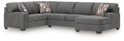 Orange Furniture Outlet - Ashley Furniture - Newellen Sectional - LAF 3-Piece Sleeper Sectional with Chaise / Greystone - 48405S6