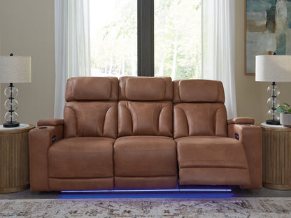 Orange Furniture Outlet - Ashley Furniture - Clean-Slate Living Room - PWR REC Sofa with ADJ Headrest / Caramel - PC5010115