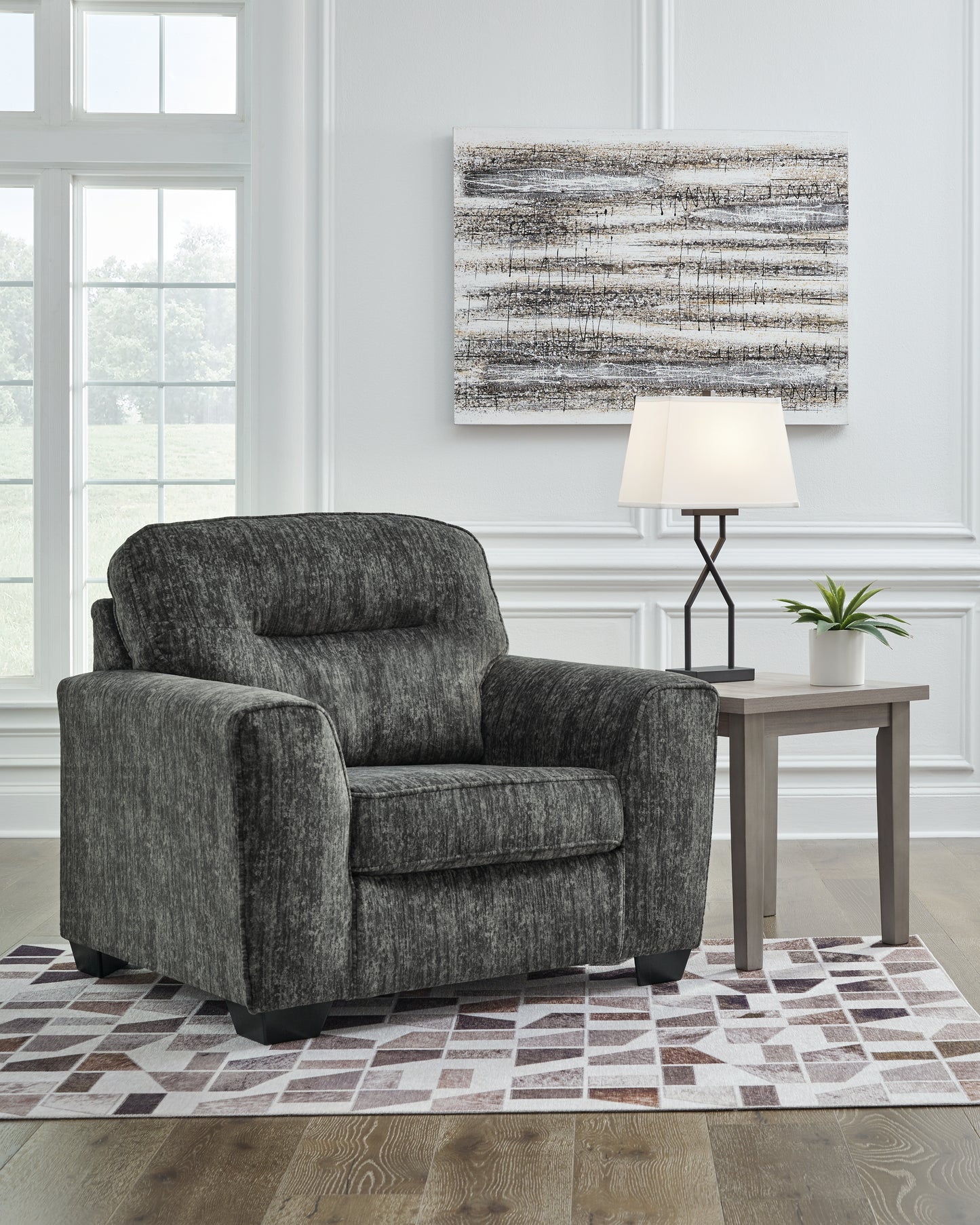 Orange Furniture Outlet - Ashley Furniture - Lonoke Living Room - Chair and a Half / Gunmetal - 5050423