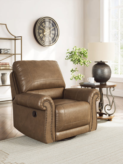 Orange Furniture Outlet - Ashley Furniture - Chasemore Living Room - Swivel Glider Recliner / Earth - PC5590261