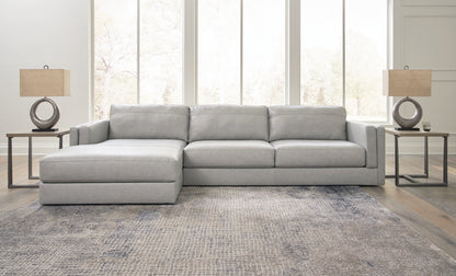 Orange Furniture Outlet - Ashley Furniture - Amiata Sectional - RAF 2-Piece Sectional with Chaise / Glacier - 57404S1