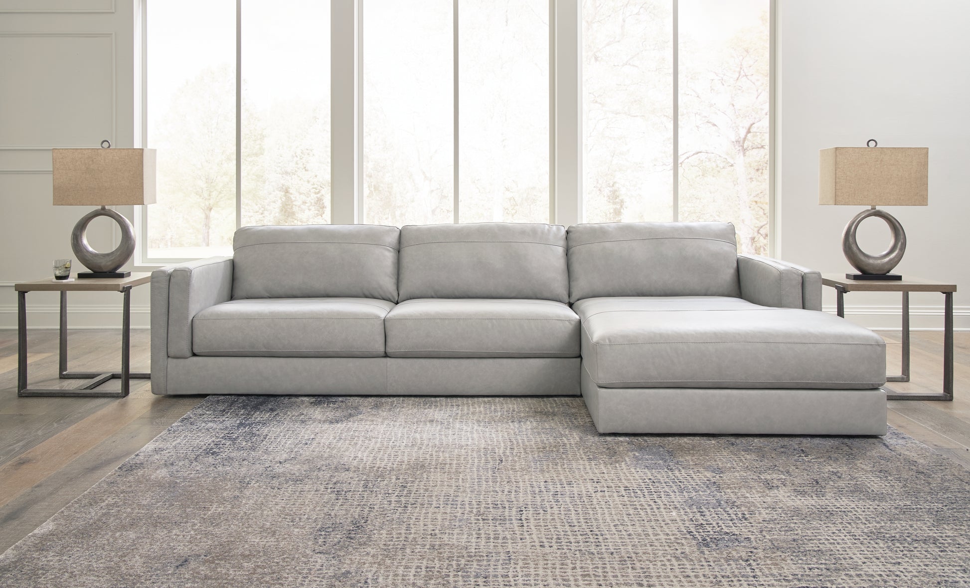Orange Furniture Outlet - Ashley Furniture - Amiata Sectional - LAF 2-Piece Sectional with Chaise / Glacier - 57404S2