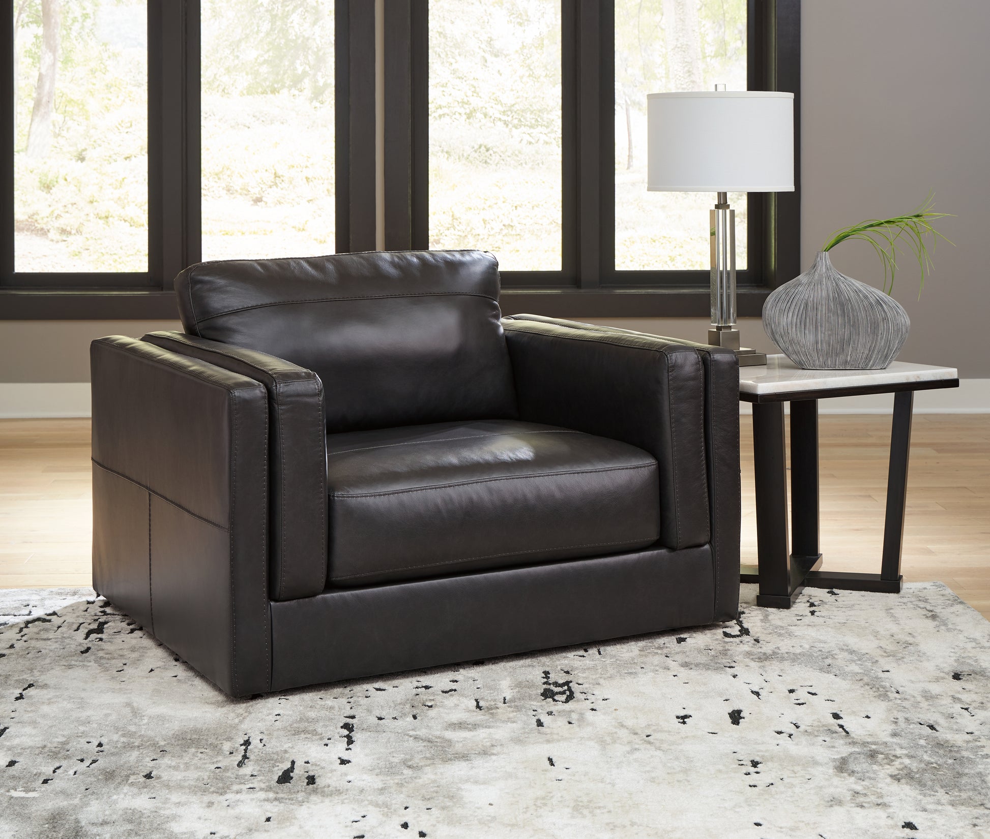 Orange Furniture Outlet - Ashley Furniture - Amiata Living Room - Chair and a Half / Onyx - 5740523