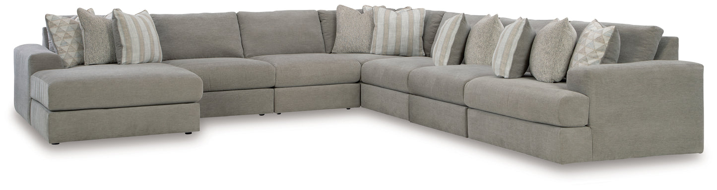 Orange Furniture Outlet - Ashley Furniture - Avaliyah Sectional - RAF 7-Piece Sectional with Chaise / Ash - 58103S9