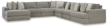 Orange Furniture Outlet - Ashley Furniture - Avaliyah Sectional - RAF 7-Piece Sectional with Chaise / Ash - 58103S9