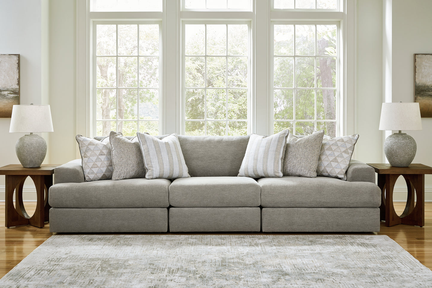 Orange Furniture Outlet - Ashley Furniture - Avaliyah Sectional - RAF 3-Piece Sectional Sofa / Ash - 58103S2