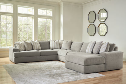 Orange Furniture Outlet - Ashley Furniture - Avaliyah Sectional - RAF 6-Piece Sectional with Chaise / Ash - 58103S12