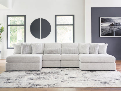 Orange Furniture Outlet - Ashley Furniture - Cuddle Plush Sectional - 4-Piece Sectional with Chaise / Arctic - PC59106S4