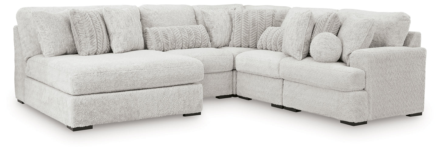 Orange Furniture Outlet - Ashley Furniture - Cuddle Plush Sectional - 5-Piece Sectional with Chaise / Arctic - PC59106S11