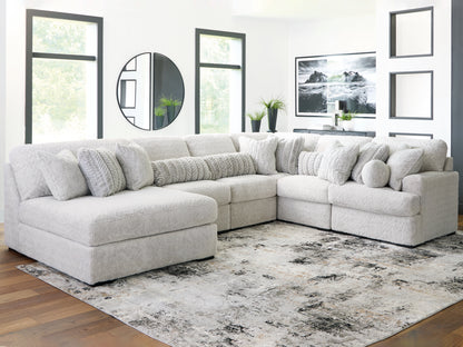 Orange Furniture Outlet - Ashley Furniture - Cuddle Plush Sectional - 6-Piece Sectional with Chaise / Arctic - PC59106S8