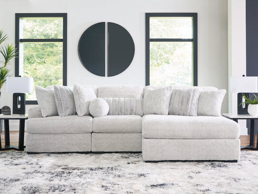 Orange Furniture Outlet - Ashley Furniture - Cuddle Plush Sectional - 3-Piece Sectional with Chaise / Arctic - PC59106S7