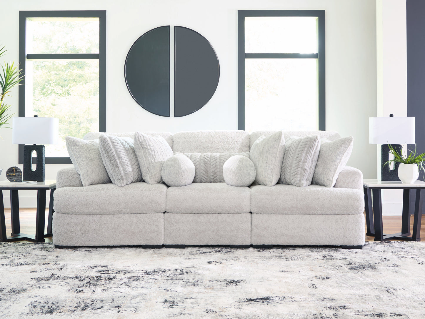 Orange Furniture Outlet - Ashley Furniture - Cuddle Plush Sectional - RAF 3-Piece Sectional / Arctic - PC59106S5