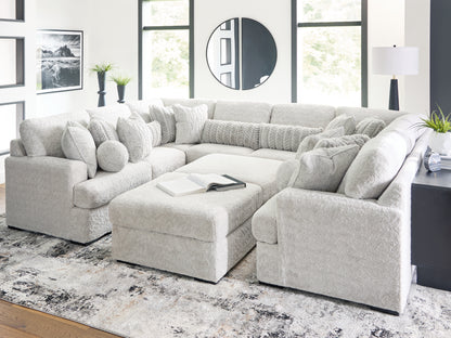 Orange Furniture Outlet - Ashley Furniture - Cuddle Plush Sectional - RAF 10-Piece Sectional / Arctic - PC59106S10