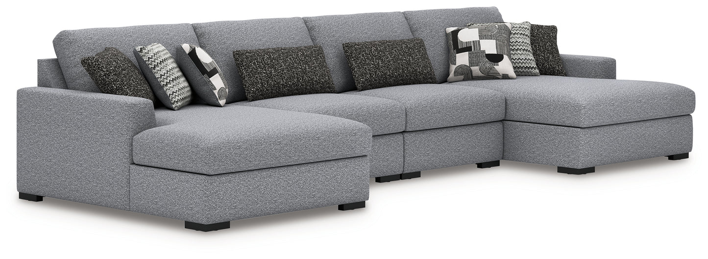 Orange Furniture Outlet - Ashley Furniture - Bealton Sectional - RAF 4-Piece Sectional with Double Chaise / Salt and Pepper - 61305S9