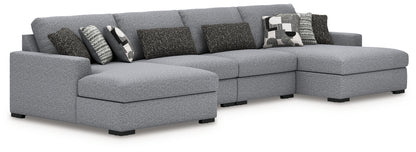 Orange Furniture Outlet - Ashley Furniture - Bealton Sectional - RAF 4-Piece Sectional with Double Chaise / Salt and Pepper - 61305S9