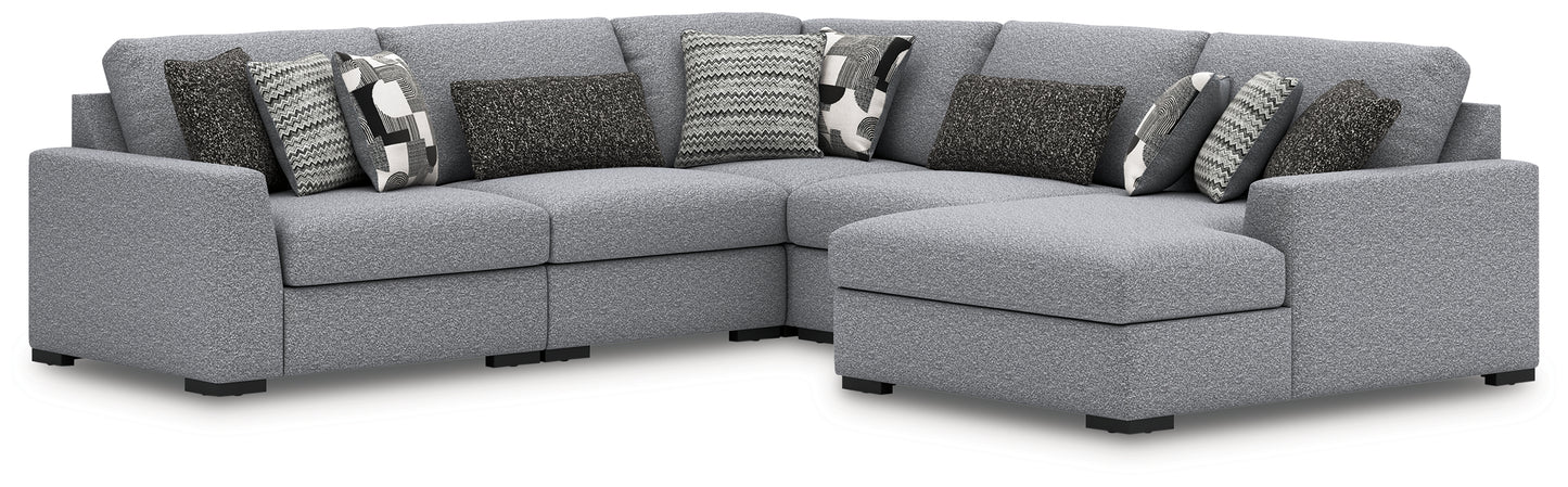 Orange Furniture Outlet - Ashley Furniture - Bealton Sectional - RAF 5-Piece Sectional with Chaise / Salt and Pepper - 61305S7