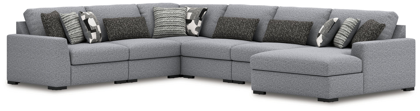 Orange Furniture Outlet - Ashley Furniture - Bealton Sectional - RAF 6-Piece Sectional with Chaise / Salt and Pepper - 61305S12
