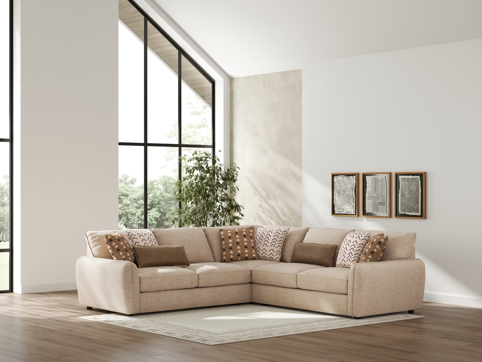 Orange Furniture Outlet - Ashley Furniture - Seyler Sectional - LAF 3-Piece Sectional / Sand - 61405S1