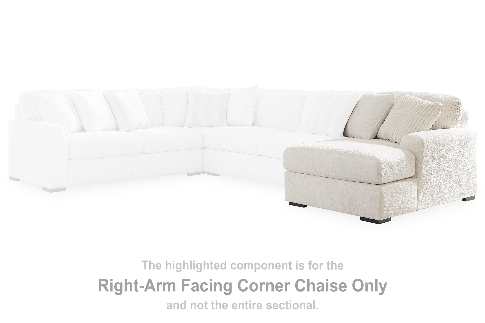Orange Furniture Outlet - Ashley Furniture - Chessington Sectional - RAF Corner Chaise / Ivory - 6190417