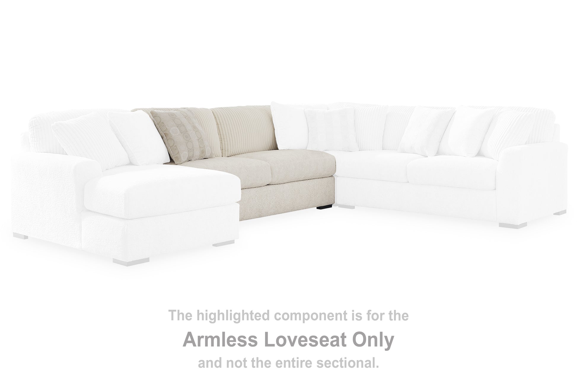 Orange Furniture Outlet - Ashley Furniture - Chessington Sectional - Armless Loveseat / Ivory - 6190434