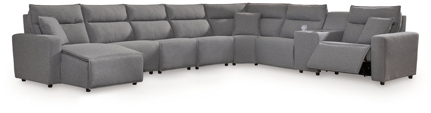 Orange Furniture Outlet - Ashley Furniture - ModMax II Sectional - 8-Piece Power Reclining Sectional with Console / Salt and Pepper - 65906S47