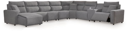 Orange Furniture Outlet - Ashley Furniture - ModMax II Sectional - 8-Piece Power Reclining Sectional with Console / Salt and Pepper - 65906S47