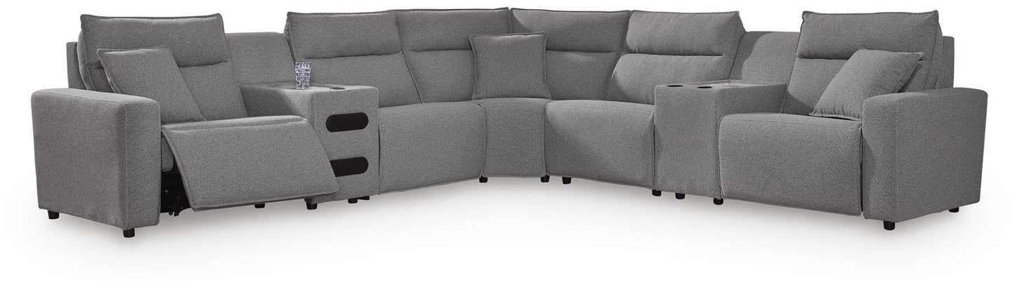 Orange Furniture Outlet - Ashley Furniture - Modmax II 7-Piece Power Reclining Sectional with Audio Consoles - 7-Piece Power Reclining Sectional with Audio Consoles - 65906S48