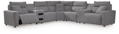Orange Furniture Outlet - Ashley Furniture - Modmax II 7-Piece Power Reclining Sectional with Audio Consoles - 7-Piece Power Reclining Sectional with Audio Consoles - 65906S48