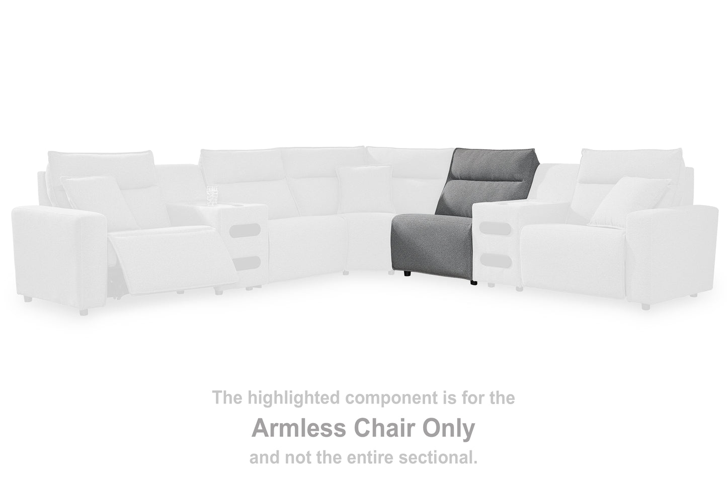 Orange Furniture Outlet - Ashley Furniture - ModMax II Sectional - Armless Chair / Salt and Pepper - 6590646