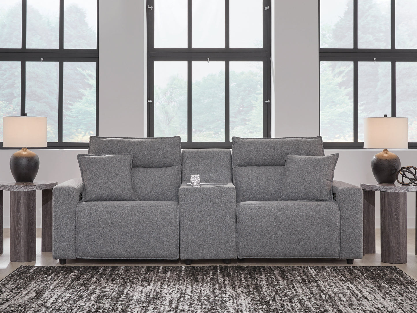 Orange Furniture Outlet - Ashley Furniture - ModMax II Sectional - 3-Piece Power Reclining Sectional with Console / Salt and Pepper - 65906S3