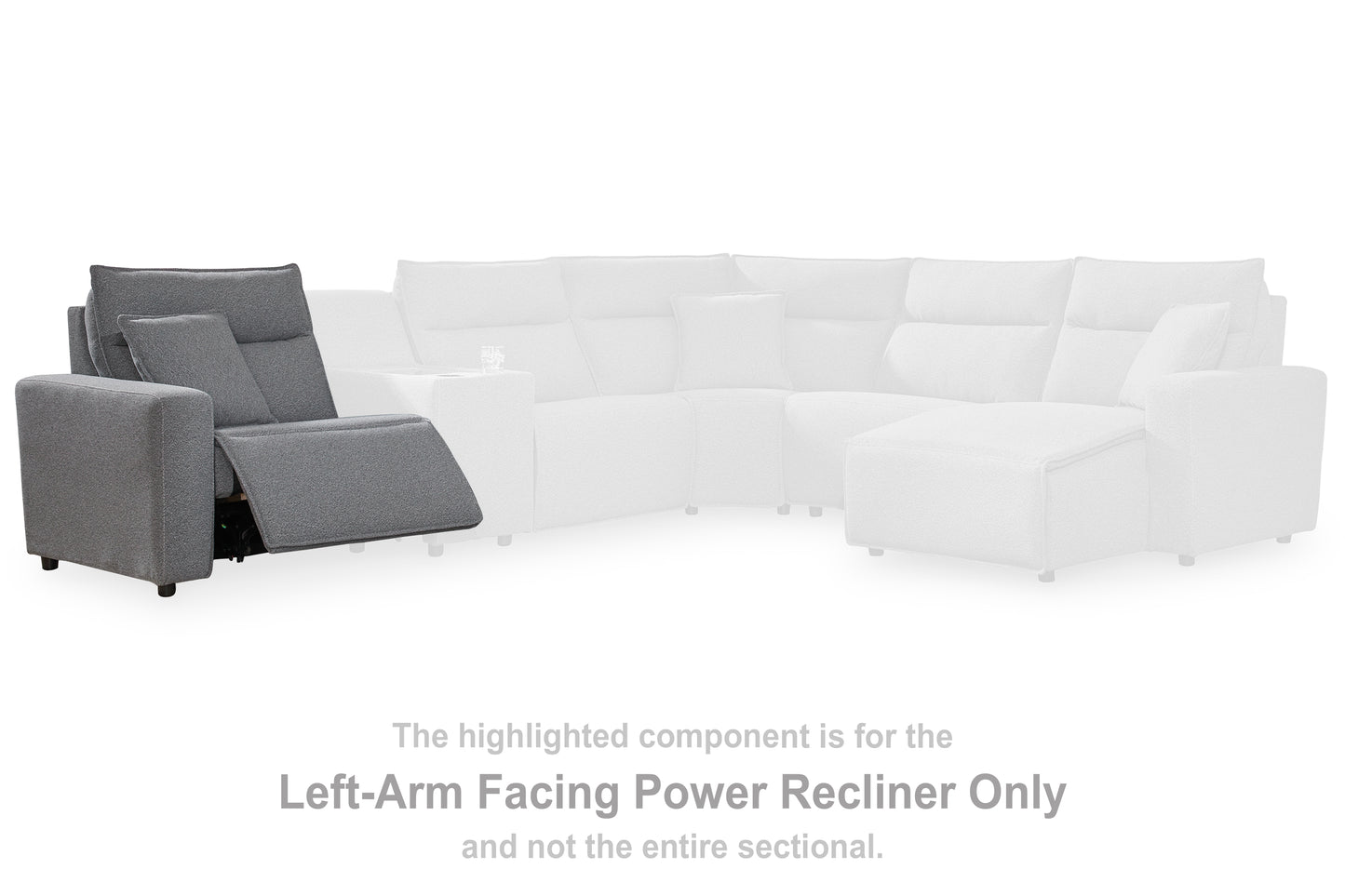 Orange Furniture Outlet - Ashley Furniture - ModMax II Sectional - LAF Zero Wall Power Recliner / Salt and Pepper - 6590658