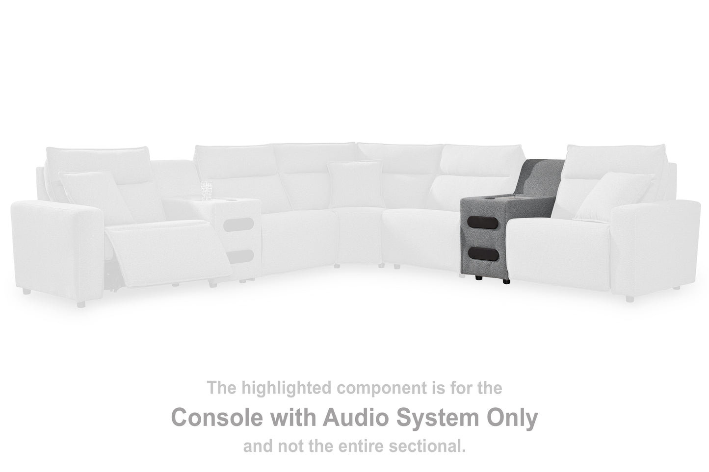 Orange Furniture Outlet - Ashley Furniture - ModMax II Sectional - Console with Audio System / Salt and Pepper - 6590660
