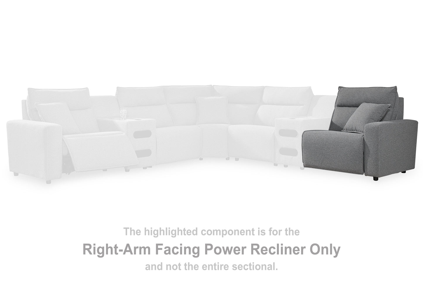 Orange Furniture Outlet - Ashley Furniture - ModMax II Sectional - RAF Zero Wall Power Recliner / Salt and Pepper - 6590662