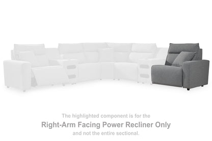 Orange Furniture Outlet - Ashley Furniture - ModMax II Sectional - RAF Zero Wall Power Recliner / Salt and Pepper - 6590662