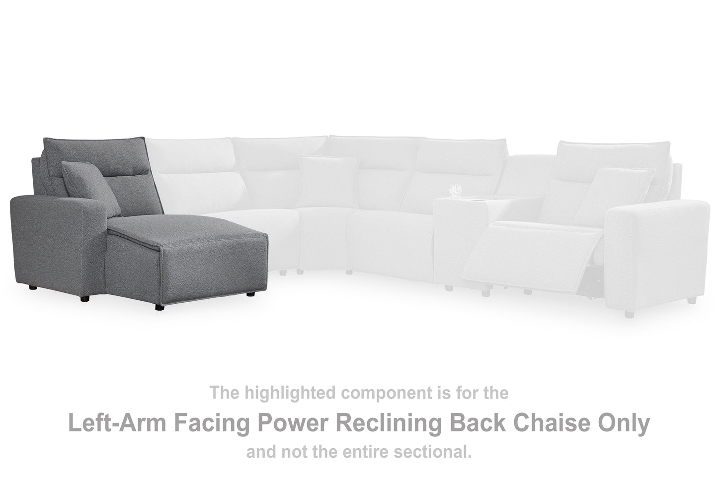 Orange Furniture Outlet - Ashley Furniture - ModMax II Sectional - LAF Press Back Power Chaise / Salt and Pepper - 6590679