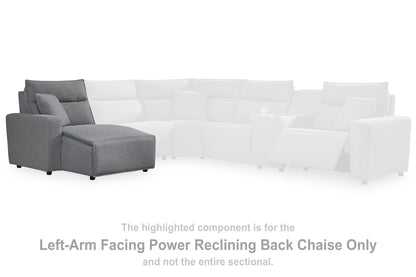 Orange Furniture Outlet - Ashley Furniture - ModMax II Sectional - LAF Press Back Power Chaise / Salt and Pepper - 6590679