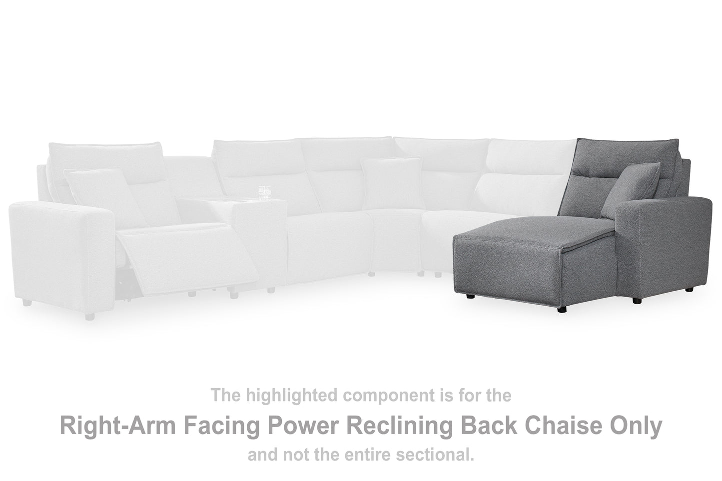 Orange Furniture Outlet - Ashley Furniture - ModMax II Sectional - RAF Press Back Power Chaise / Salt and Pepper - 6590697