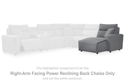 Orange Furniture Outlet - Ashley Furniture - ModMax II Sectional - RAF Press Back Power Chaise / Salt and Pepper - 6590697