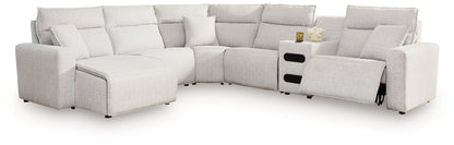 Orange Furniture Outlet - Ashley Furniture - ModMax II Sectional - 6-Piece Reclining Sectional with Chaise and Audio Console / Stone - 65907S29