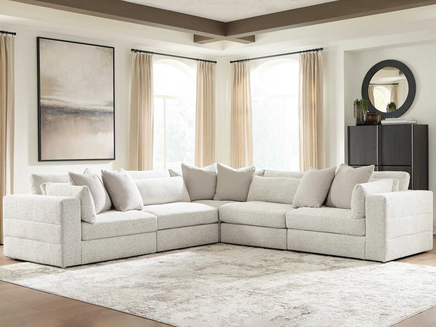 Orange Furniture Outlet - Ashley Furniture - Ashbourne Estate Sectional - RAF 5-Piece Sectional - PC66004S17