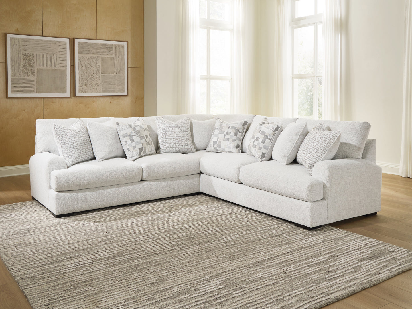 Orange Furniture Outlet - Ashley Furniture - Misty-Lakes Sectional - 3-Piece Sectional / Chalk - PC66906S4